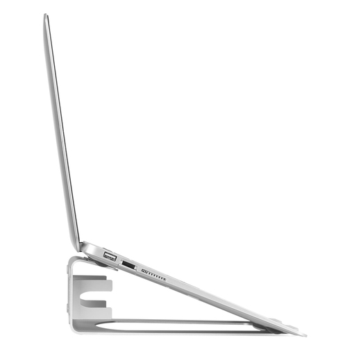 Bild von StarTech.com Laptop-Ständer - 2-in-1-Laptopständer oder Vertikalständer - Ideal für Ultrabooks & MacBook Pro/Air - Ergonomische, angewinkelte Tablethalterung für den Schreibtisch - Silber, Aluminium