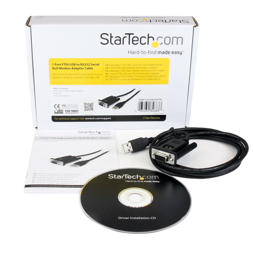 Bild von StarTech.com USB auf Seriell RS232 Adapter - DB9 Seriell DCE Adapter Kabel mit FTDI - Null Modem - USB 1.1 / 2.0 - USB Busbetrieben