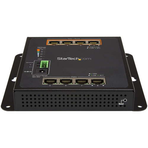 Bild von StarTech.com Industrial 8 Port Gigabit PoE Switch - 4 x PoE+ 30W - Power Over Ethernet - GbE Layer/L2 Managed Switch - Rugged High Power Gigabit Network Switch IP-30/-40C bis +75C