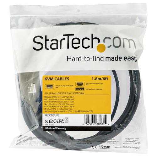 Bild von StarTech.com 1,8 m KVM Kabel für Rackmount Konsolen