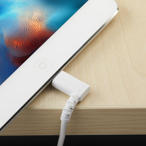 Bild von StarTech.com 2m strapazierfähiges weißes USB auf Lightning-Kabel - 90° rechtwinkliges USB Lightning Ladekabel mit Aramidfaser - Synchronisationskabel - Apple MFi-zertifiziert iPad/iPhone 12