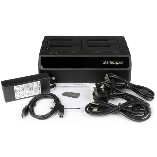 Bild von StarTech.com USB 3.0 4 Bay 2,5&quot; / 3,5&quot; SATA III Festplatten / SSD Dockingstation mit UASP und zwei Lüftern