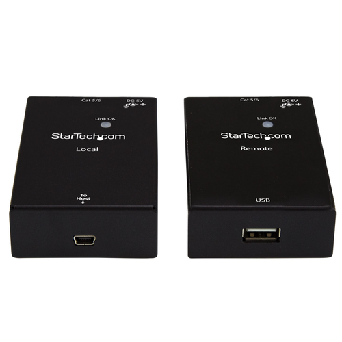 Bild von StarTech.com 1 Port USB 2.0 over Cat5 oder Cat6 Extender Kit - 50m