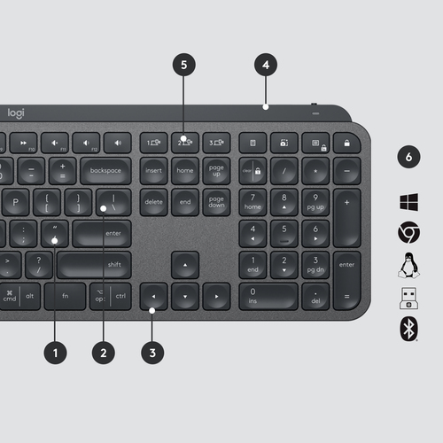 Bild von Logitech Mx Keys For Business Tastatur Büro Bluetooth Schweiz Graphit