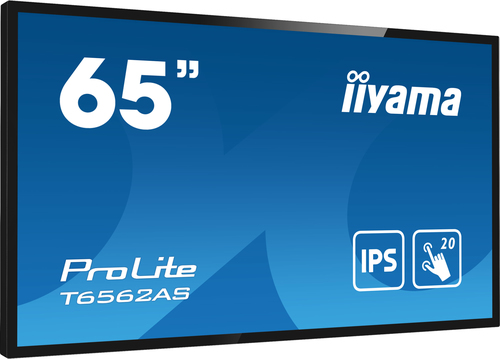 Bild von iiyama T6562AS-B1 Signage-Display Interaktiver Flachbildschirm 163,8 cm (64.5 Zoll) IPS 500 cd/m² 4K Ultra HD Schwarz Touchscreen Eingebauter Prozessor Android 8.0 24/7