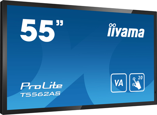 Bild von iiyama T5562AS-B1 Signage-Display Interaktiver Flachbildschirm 138,7 cm (54.6 Zoll) VA 500 cd/m² 4K Ultra HD Schwarz Touchscreen Eingebauter Prozessor Android 8.0 24/7