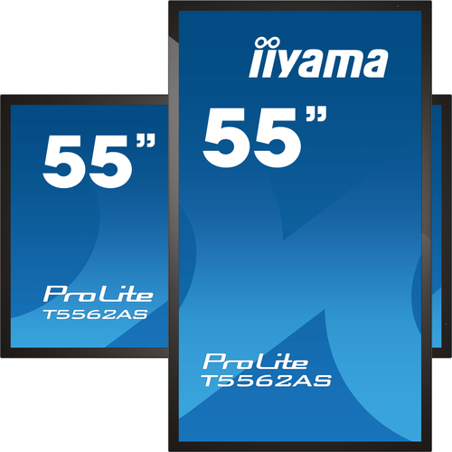 Bild von iiyama T5562AS-B1 Signage-Display Interaktiver Flachbildschirm 138,7 cm (54.6 Zoll) VA 500 cd/m² 4K Ultra HD Schwarz Touchscreen Eingebauter Prozessor Android 8.0 24/7