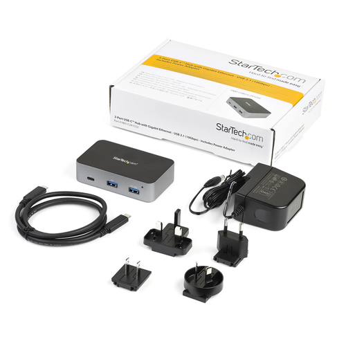 Bild von StarTech.com 3-Port USB-C-Hub mit LAN-Anschluss - USB 3.2 Gen 2 (10 Gbit/s) - 2x USB-A und 1x USB-C - powered