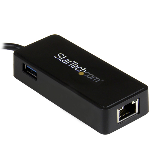 Bild von StarTech.com USB-C auf Gigabit Netzwerkadapter mit extra USB Anschluss - Schwarz