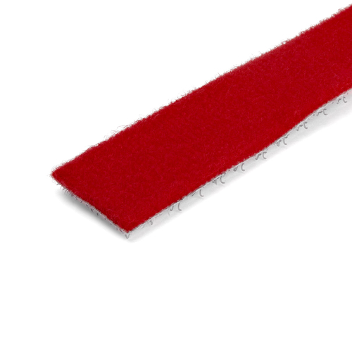 Bild von StarTech.com 15,2 m Klettbandrolle - Wiederverwendbare Zuschneidbare Klettkabelbinder - Industrielle Klettverschluss Rolle / Klettband Rolle - Klettbänder für Kabelmanagement - Rot