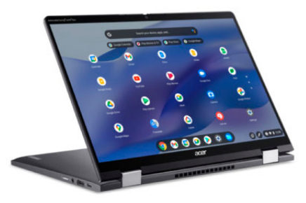 Bild von Acer Chromebook Enterprise Spin 714 CP714-1WN-32N7 i3-1215U 35,6 cm (14 Zoll) Touchscreen Full HD Intel® Core™ i3 8 GB LPDDR4x-SDRAM 128 GB SSD Wi-Fi 6E (802.11ax) ChromeOS for Enterprise Grau