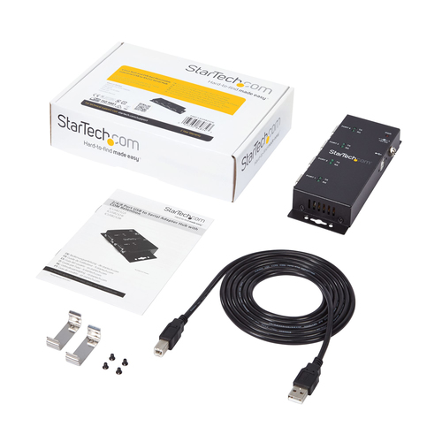 Bild von StarTech.com 4 Port USB auf Seriell RS232 Adapter Hub - Industriell DIN-Schienen/ Wandmontagefähig