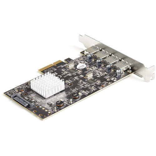 Bild von StarTech.com USB PCIe Adapter mit 4 Anschlüssen - 10 Gbit/s USB 3.2 Gen 2 Typ-A PCI Express Erweiterungskarte mit 2 Controllern - 4x USB-A - USB-PCIe-Schnittstellenkarte - Windows/Mac/Linux