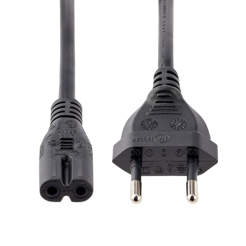 Bild von StarTech.com 1 m Laptop Ladekabel, EU Stecker auf C7, 2,5A 250V, 18AWG, Laptop Ersatzkabel, Drucker Stromkabel, Laptop Stromkabel/Netztkabel - UL gelistet