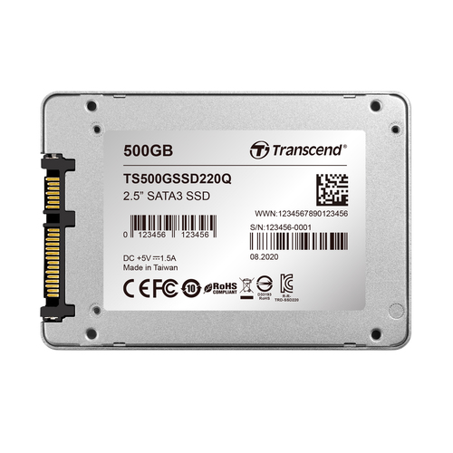 Bild von Transcend SSD220Q 500 GB 2.5&quot; Serial ATA III QLC 3D NAND