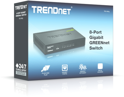 Bild von Trendnet GREENnet Unmanaged Gigabit Ethernet (10/100/1000) Schwarz