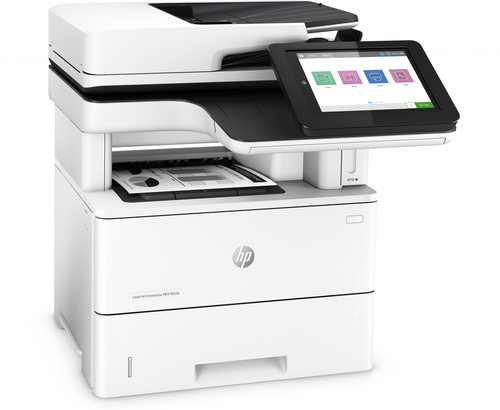 Bild von HP LaserJet Enterprise M528f MFP, Drucken, Kopieren, Scannen, Faxen, Drucken über die USB-Schnittstelle an der Vorderseite des Druckers; Scannen an E-Mail; Beidseitiger Druck; Beidseitiges Scannen