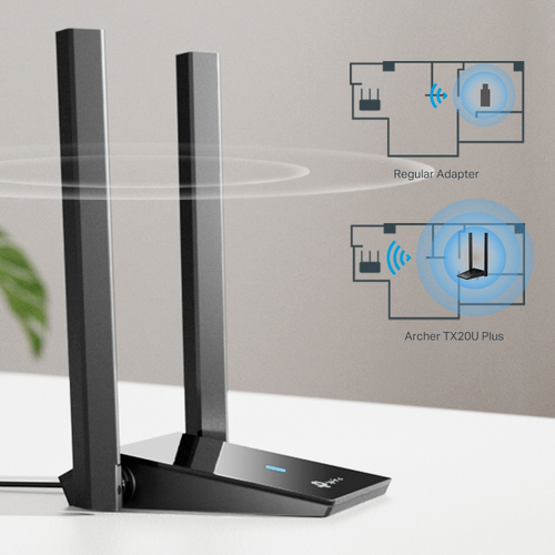 Bild von TP-Link AX1800 Drahtloser USB-Adapter mit zwei Antennen und hoher Verstärkung