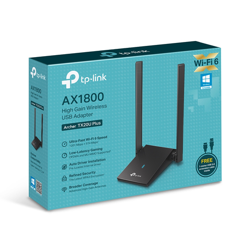 Bild von TP-Link AX1800 Drahtloser USB-Adapter mit zwei Antennen und hoher Verstärkung