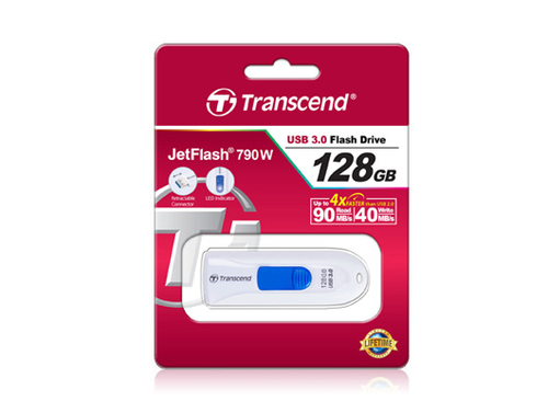 Bild von Transcend JetFlash 790 128GB USB-Stick USB Typ-A 3.2 Gen 1 (3.1 Gen 1) Weiß