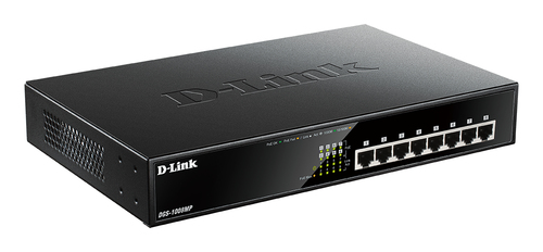 Bild von D-Link DGS-1008MP Netzwerk-Switch Unmanaged Gigabit Ethernet (10/100/1000) Power over Ethernet (PoE) 1U Schwarz