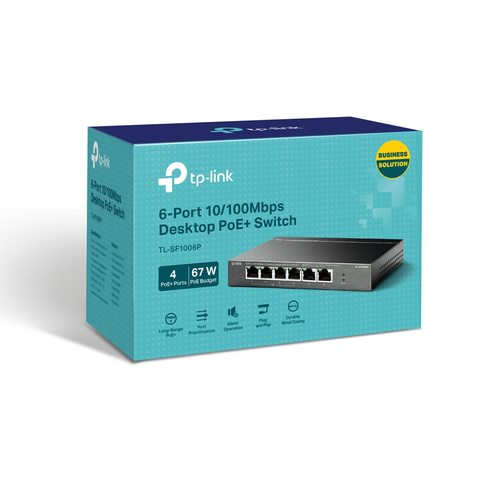 Bild von TP-Link 6-Port 10/100Mbit/s-Desktop-Switch mit 4-Port PoE+