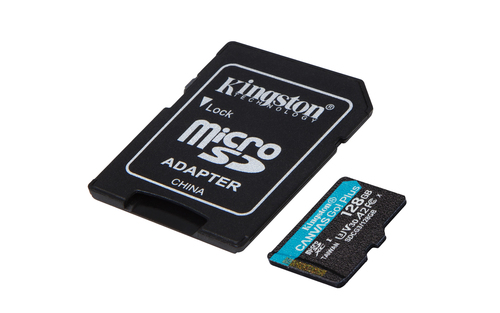 Bild von Kingston Technology 128GB microSDXC Canvas Go Plus 170R A2 U3 V30 Speicherkarte + Adapter