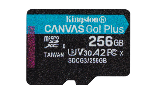 Bild von Kingston Technology 256GB microSDXC Canvas Go Plus 170R A2 U3 V30 Speicherkarte + Adapter