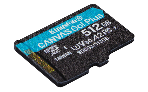 Bild von Kingston Technology 512GB microSDXC Canvas Go Plus 170R A2 U3 V30 Speicherkarte + Adapter