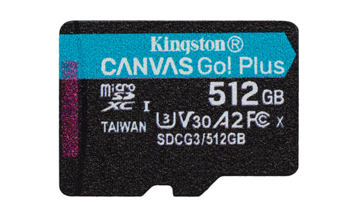 Bild von Kingston Technology 512GB microSDXC Canvas Go Plus 170R A2 U3 V30 Speicherkarte + Adapter