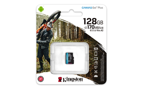 Bild von Kingston Technology 128GB microSDXC Canvas Go Plus 170R A2 U3 V30 Einzelpack ohne Adapter