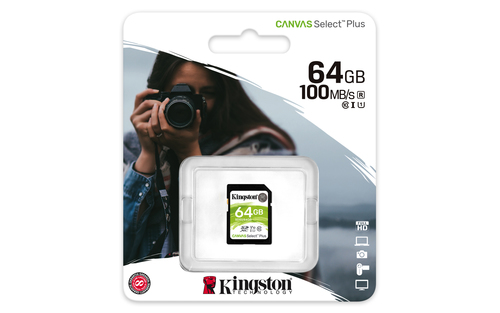 Bild von Kingston Technology 64GB SDXC Canvas Select Plus 100R C10 UHS-I U1 V10