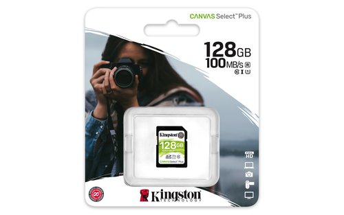 Bild von Kingston Technology 128GB SDXC Canvas Select Plus 100R C10 UHS-I U3 V30