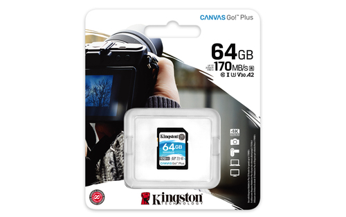 Bild von Kingston Technology 64GB SDXC Canvas Go Plus 170R C10 UHS-I U3 V30