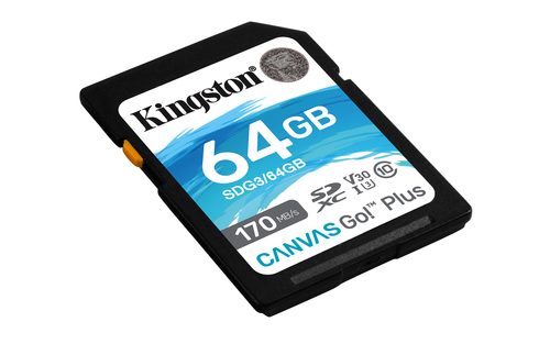 Bild von Kingston Technology 64GB SDXC Canvas Go Plus 170R C10 UHS-I U3 V30