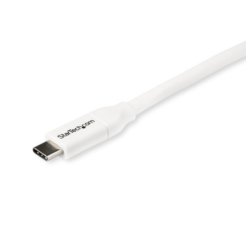 Bild von StarTech.com USB-C auf USB-C Kabel mit 5A Power Delivery - St/St - Weiß - 2m - USB 2.0 - USB-IF zertifiziert