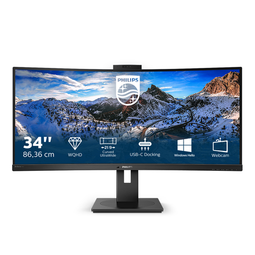 Bild von Philips P Line 346P1CRH/00 LED display 86,4 cm (34&quot;) 3440 x 1440 Pixel UltraWide Quad HD Schwarz