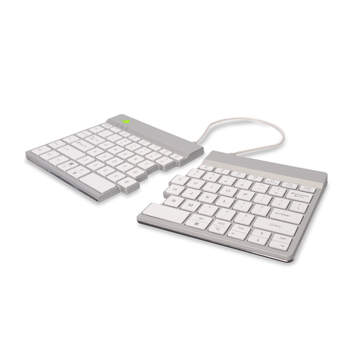 Bild von R-Go Tools Ergonomische Tastatur R-Go Split Break mit Pausensoftware, ergonomische geteilte Tastatur, QWERTY (US), kabellos, weiß