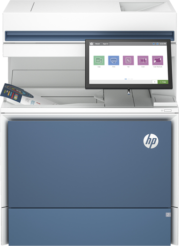 Bild von HP Color LaserJet Enterprise Flow MFP 6800zf Drucker, Drucken, Kopieren, Scannen, Faxen, Flow; Touchscreen; Hefter; TerraJet Tonerkartusche