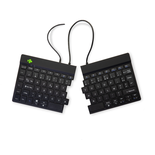 Bild von R-Go Tools Ergonomische Tastatur R-Go Split Break v2 mit Pausensoftware, geteilte Tastatur, AZERTY (FR), verkabelt, schwarz