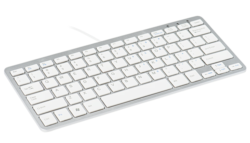Bild von R-Go Tools Ergonomische Tastatur R-Go Compact, flaches Design, Mini-Tastatur, QWERTY (UK), verkabelt, weiß