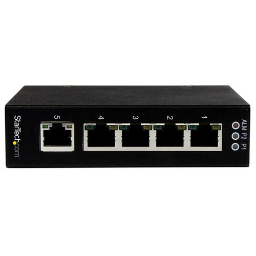 Bild von StarTech.com 5 Port Unmanaged Industrieller Gigabit Ethernet Switch - Hutschienen- / Wandmontierbar