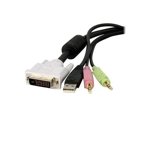 Bild von StarTech.com 3 m 4-in-1 USB Dual Link DVI-D KVM-Switchkabel mit Audio und Mikrofon