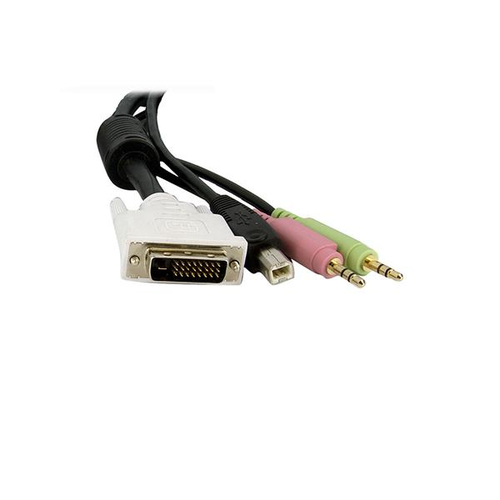 Bild von StarTech.com 3 m 4-in-1 USB Dual Link DVI-D KVM-Switchkabel mit Audio und Mikrofon