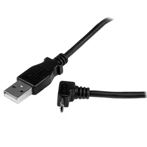 Bild von StarTech.com 1m USB 2.0 A auf Micro USB B Kabel aufwärtsgewinkelt -Schwarz