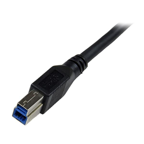 Bild von StarTech.com 1m USB 3.0 SuperSpeed Kabel A auf B rechts gewinkelt - Schwarz