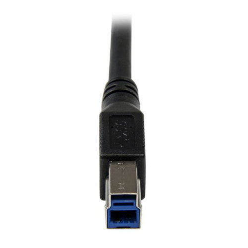 Bild von StarTech.com 1m USB 3.0 SuperSpeed Kabel A auf B rechts gewinkelt - Schwarz