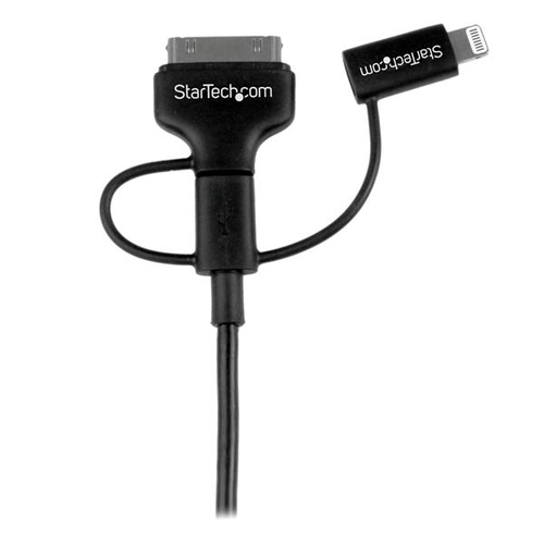 Bild von StarTech.com 1m 3-in-1-Ladekabel - Multi USB auf Lightning oder 30-poliges Dock oder Micro-USB für iPhone / iPad / iPod / Android - Apple MFi-zertifiziert - USB 2.0