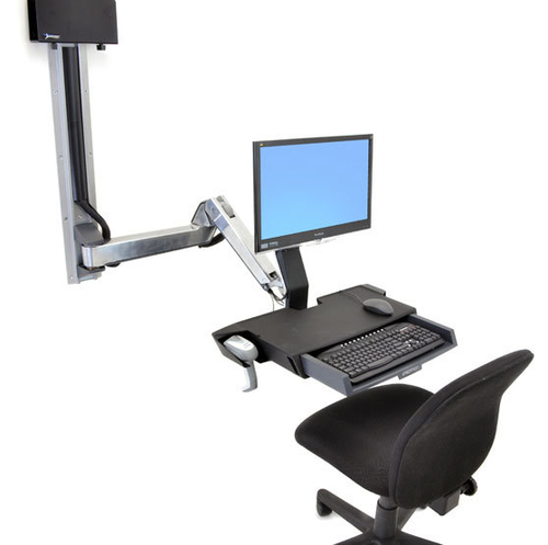 Bild von Ergotron StyleView Sit-Stand Combo System with Worksurface 61 cm (24 Zoll) Aluminium