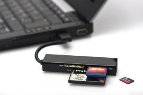 Bild von Ednet USB 3.0 Kartenleser, 4-port Unterstützt MS,SD,T-flash,CF Formate Schwarz